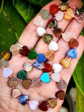 FP Designer Chan Loo Necklace Rose Quartz Agate Malachite Turquoise Jade